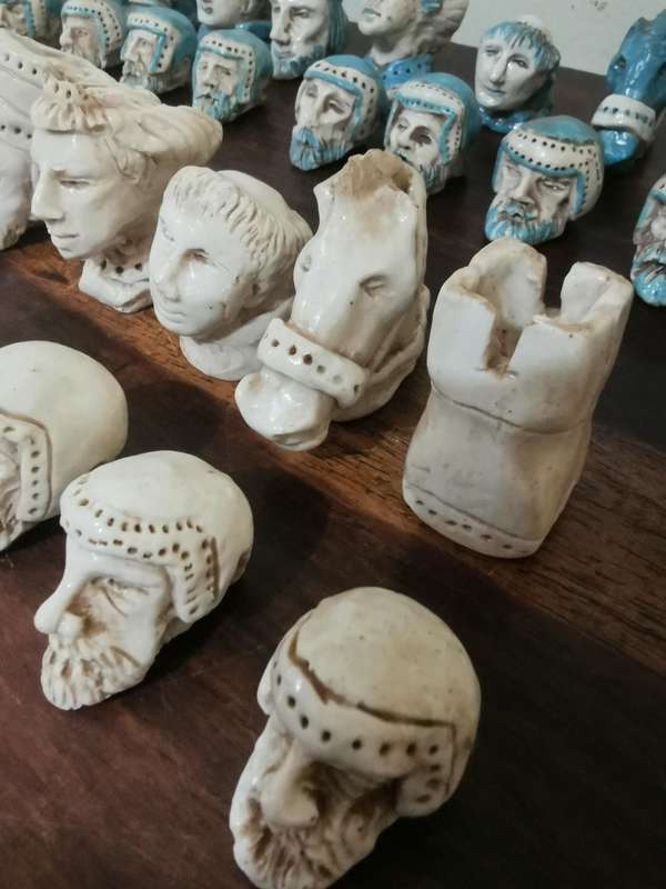 Unique One of a Kind Handmade Chess Piece Set