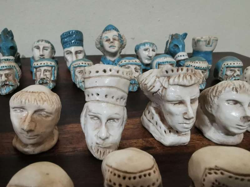 Unique One of a Kind Handmade Chess Piece Set