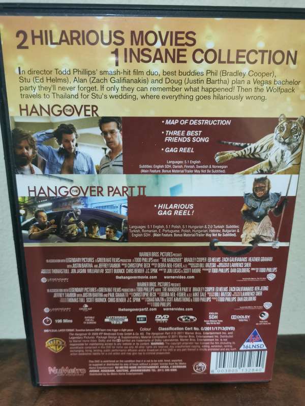 The Hangover 1 and 2 on DVD