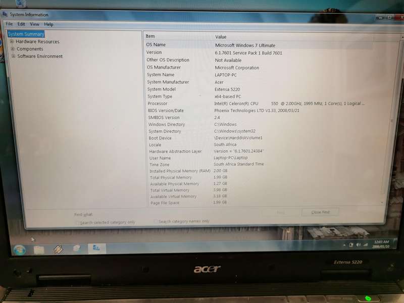 Acer laptop