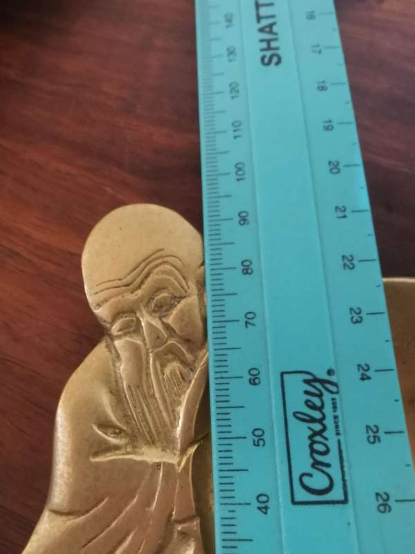 Vintage Brass Zen Ashtray with Asian Old Man or Monk Design