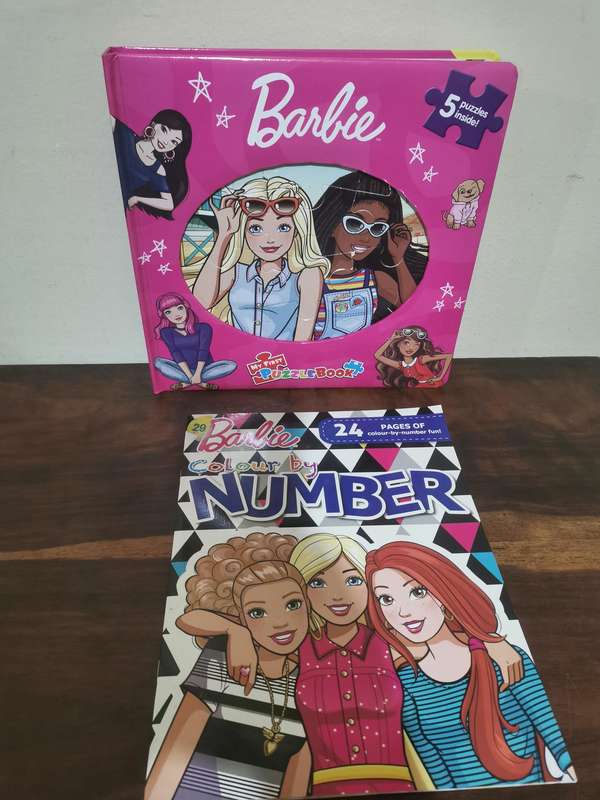 Barbie Puzzle Book including Colour by Numbers Book