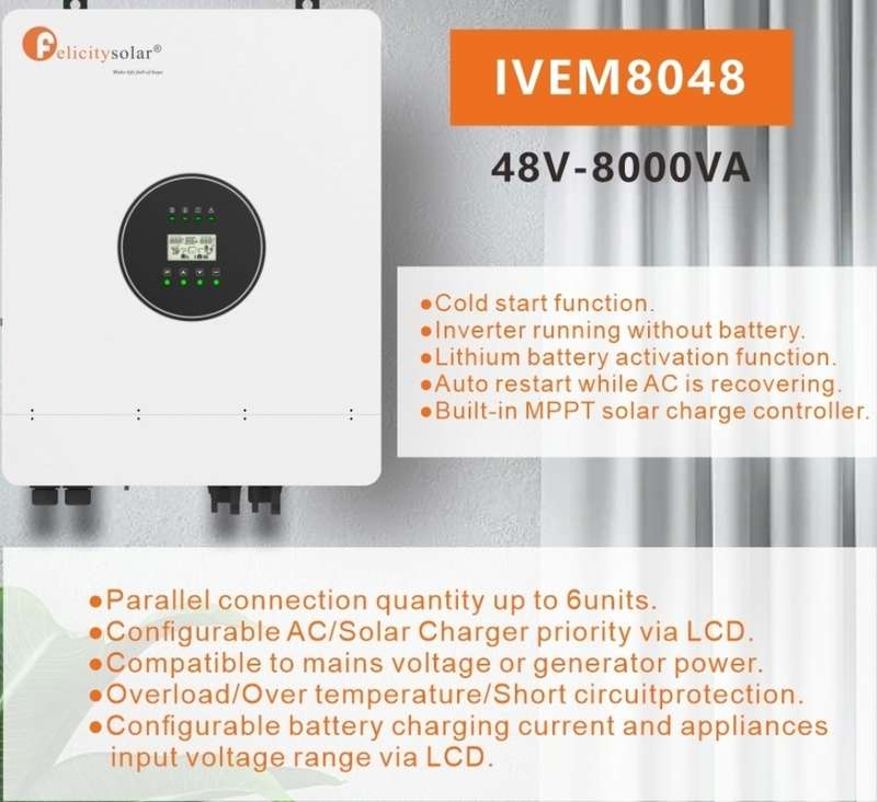 8Kw Felicity Solar 48V Inverter Single Phase off Grid Solar Inverter, R7 990