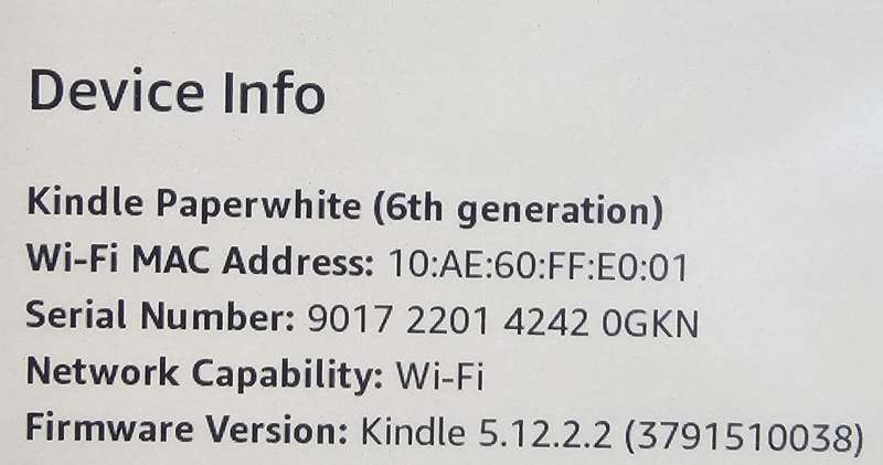 Amazon Kindle Paperwhite - 6th Gen - 4GB - Wifi