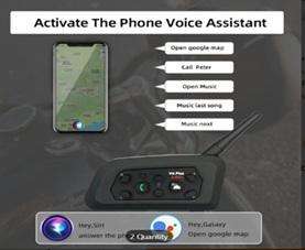 V6 PLUS MOTORCYCLE HELMET WIRELESS HEADSET INTERCOM Set of 2