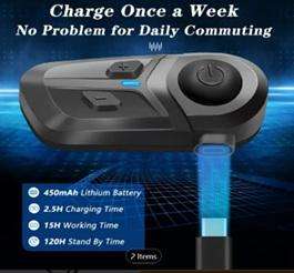 MOTORCYCLE HELMET HEADSET EARPHONE WIRELESS  HANDS-FREE MUSIC PLAYER SPEAKER BT 5.3 PACKAGE
