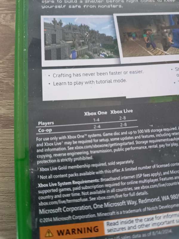 Minecraft XBOX One Game Disc