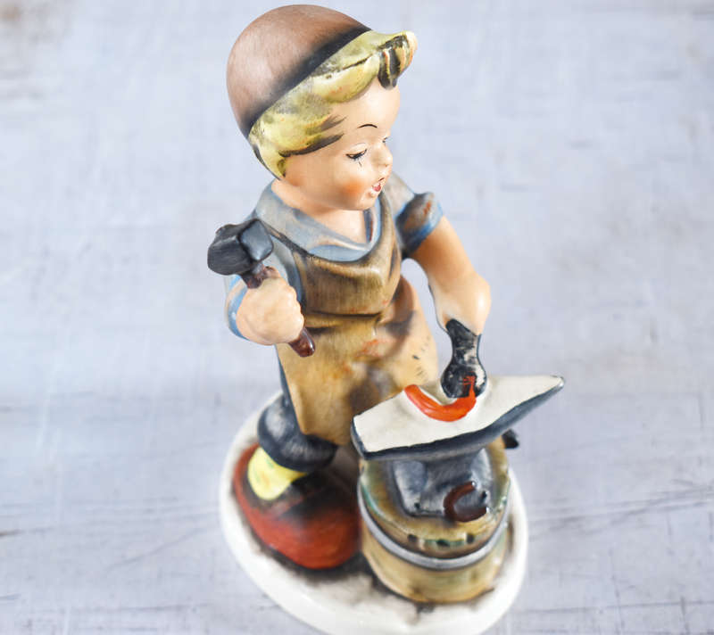 Friedel West Germany Bavaria Vintage Blacksmith Boy Figurine