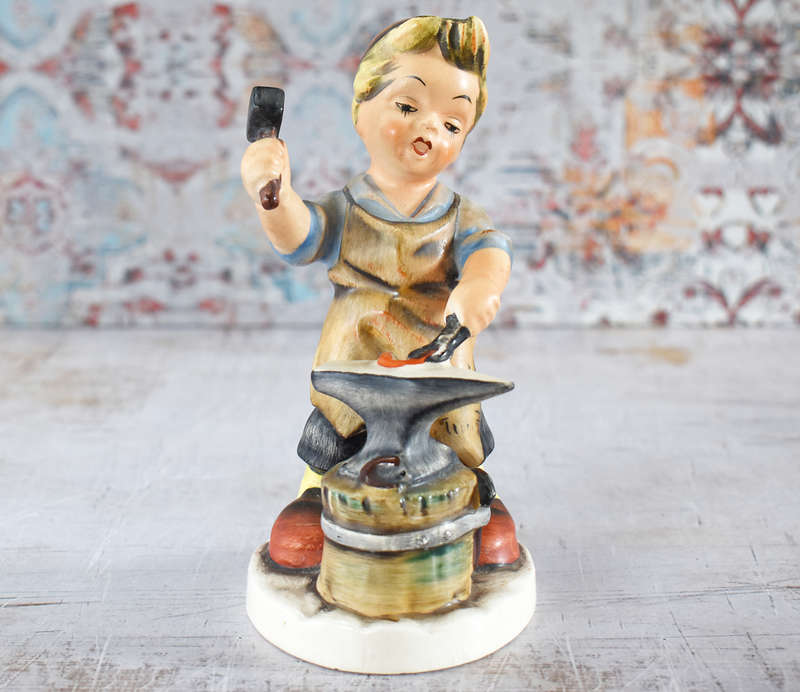 Friedel West Germany Bavaria Vintage Blacksmith Boy Figurine