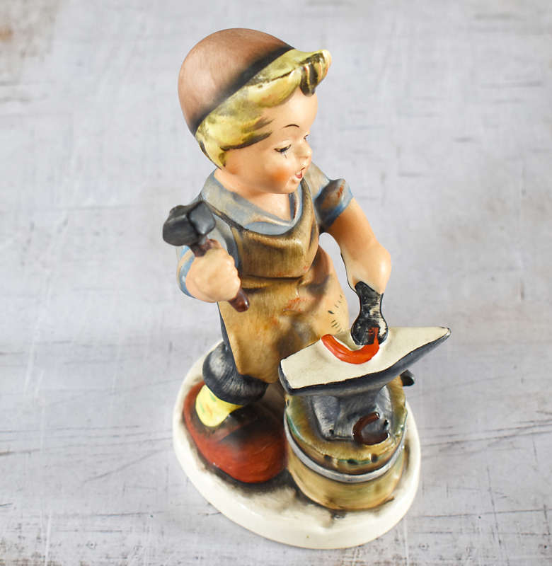 Friedel West Germany Bavaria Vintage Blacksmith Boy Figurine