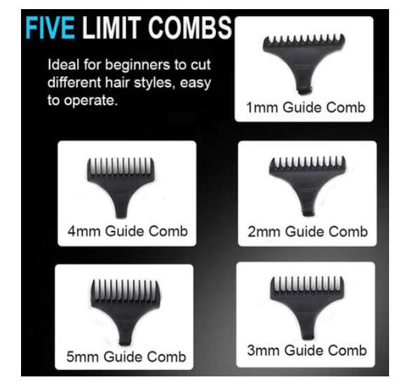 VGR - Professional Wireless Hair & Beard Trimmer with 5 Hair Gauges