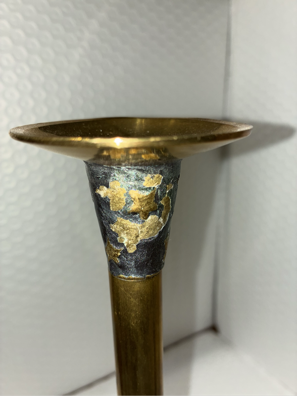 Pair of Brass Candlesticks (Stars Design)