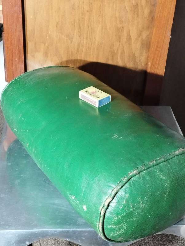 Old railway coach genuine leather cushion