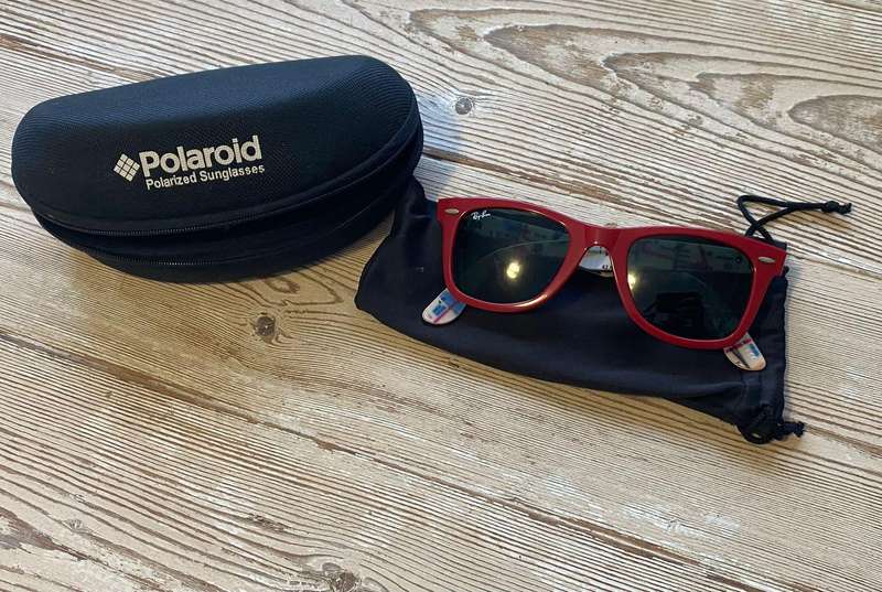 Original Ray-Ban RB2140 Wayfarers - Red Frame w/ NYC Subway Map | LIKE NEW