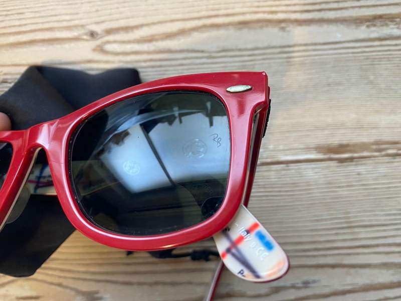  Original Ray-Ban RB2140 Wayfarers - Red Frame w/ NYC Subway Map | LIKE NEW