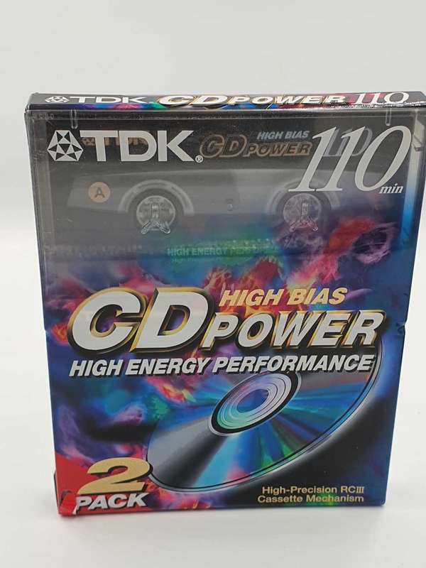 TDK CD Power 110 Cassette, 2pk High Bias Audio Cassette Tapes