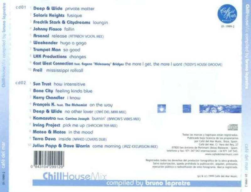 Café Del Mar - Chillhouse Mix  2 x CD (Compilation, Mixed), 1999