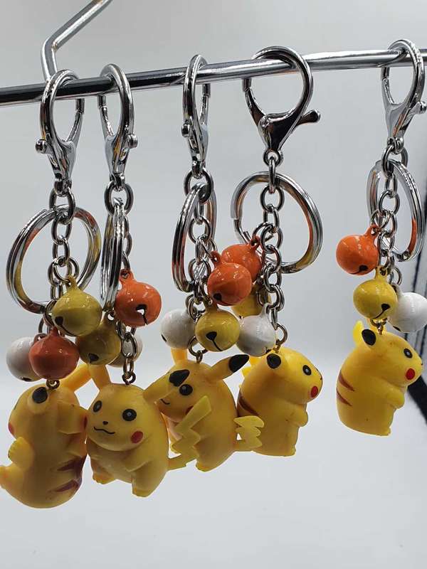 Pikachu Keychain with bells