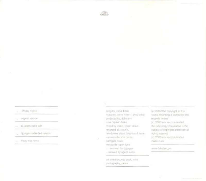 Dubstar  I (Friday Night)  CD (CD2, Single)