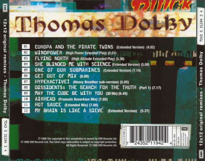 Thomas Dolby  12x12 Original Remixes (CD)