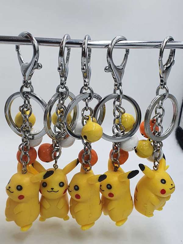 Pikachu keyring with bells