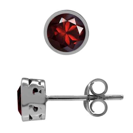 Sterling silver earrings - GARNET