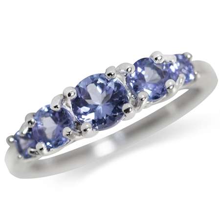 Sterling silver ring - TANZANITE (size 6.5 / N)