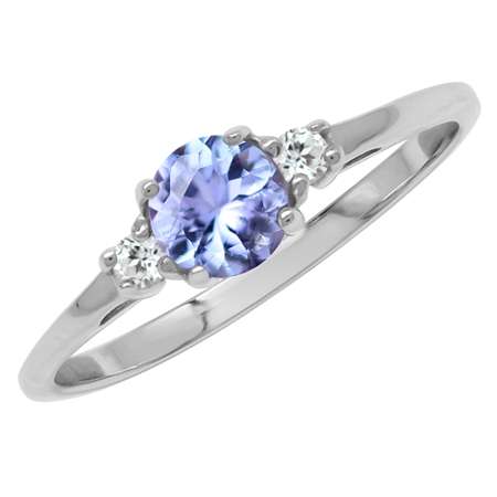 Sterling silver ring - TANZANITE & TOPAZ (size 8 / Q)