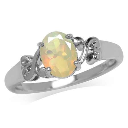 Sterling silver ring - ETHIOPIAN OPAL (size 10.5 / U half)