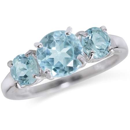 Sterling silver ring - BLUE TOPAZ (size 6.5 / N)