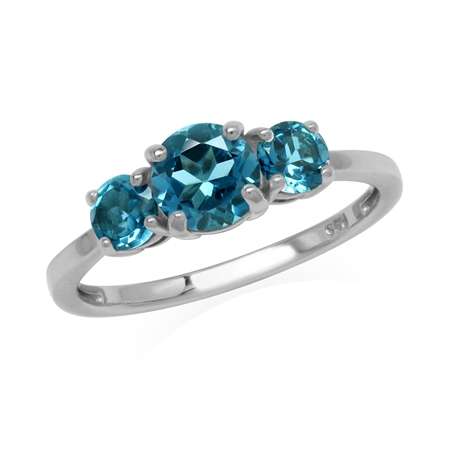 Sterling silver ring - LONDON BLUE TOPAZ (size 6.5 / N)