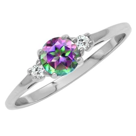 Sterling silver ring - MYSTIC TOPAZ & WHITE TOPAZ (size 8 / Q)