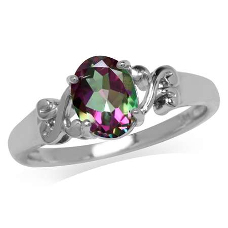 Sterling silver ring - MYSTIC TOPAZ (size 7.5 / P)