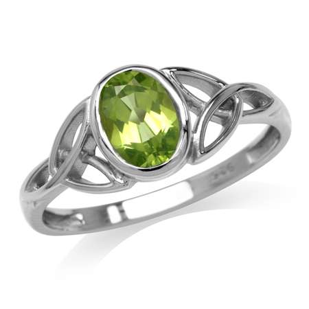 Sterling silver ring - PERIDOT (size 10.5 / U half)