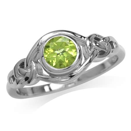 Sterling silver ring - PERIDOT (size 6.5 / N)