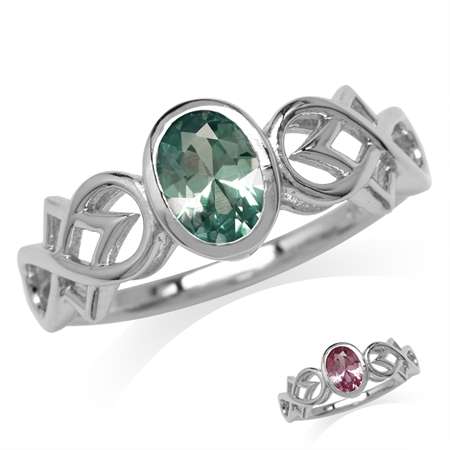 Sterling silver ring - Created ALEXANDRITE (size 9.25 / S)