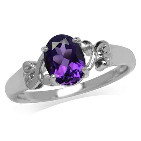 Sterling silver ring - AMETHYST (size 7.5 / P)