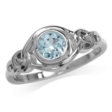 Sterling silver ring - BLUE TOPAZ (size 8 / Q)