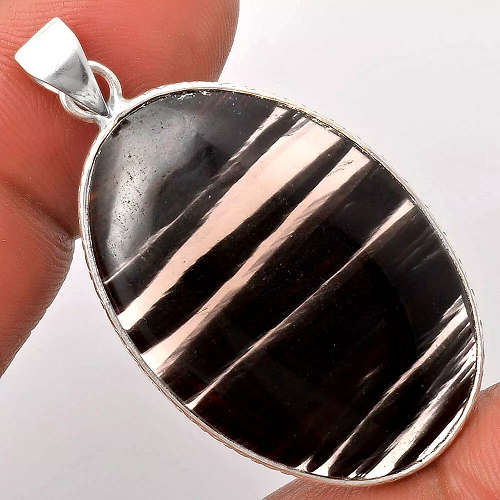 Sterling silver pendant - MIDNIGHT LACE OBSIDIAN