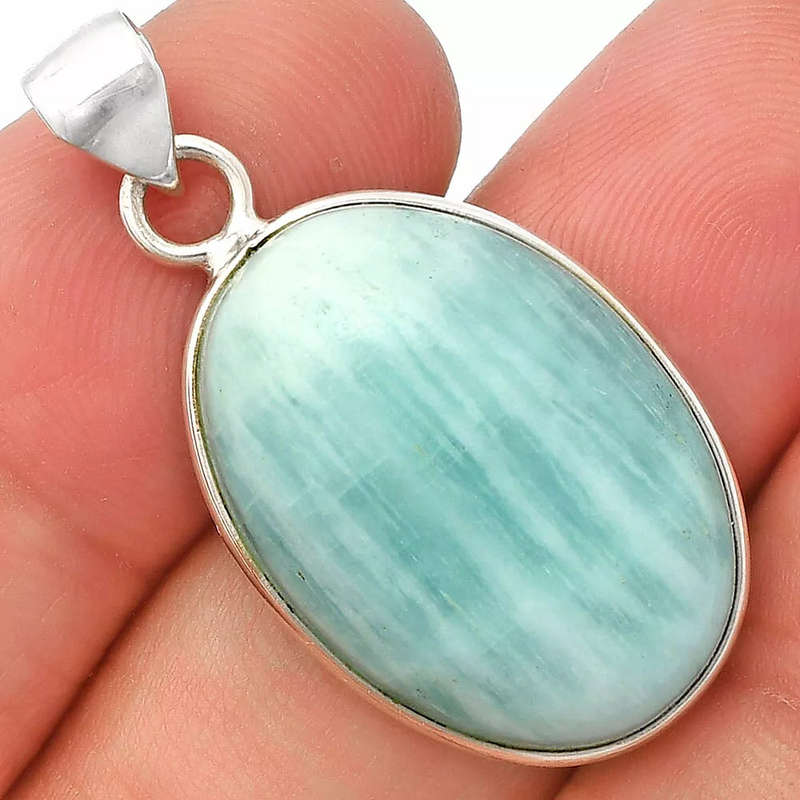 Sterling silver pendant - BLUE ARAGONITE