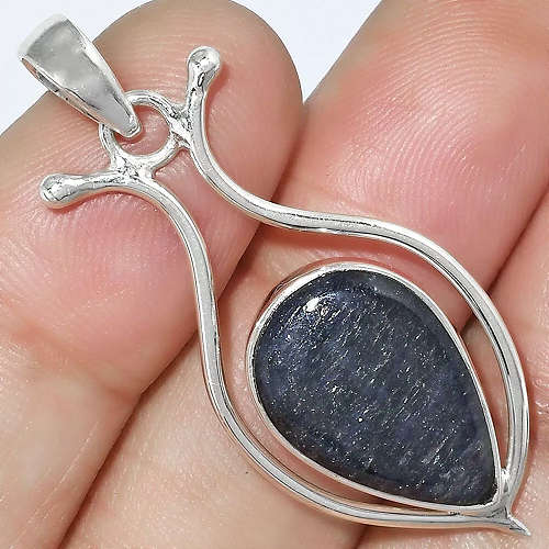 Sterling silver pendant - PURPLE BLUE AVENTURINE