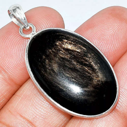 Sterling silver pendant - HYPERSTHENE