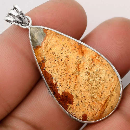 Sterling silver pendant - PICTURE JASPER