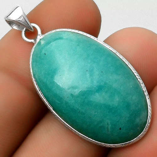 Sterling silver pendant - AMAZONITE
