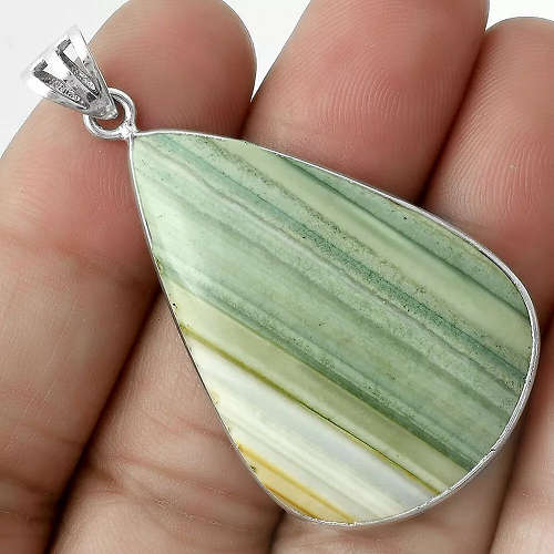 Sterling silver pendant - SATURN JASPER