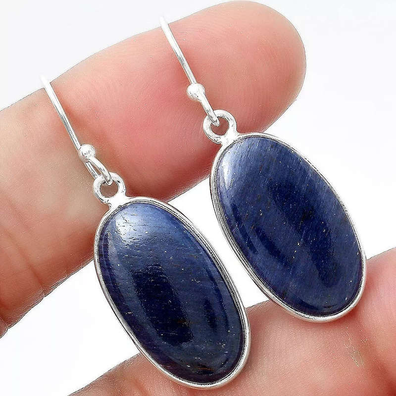 Sterling silver earrings - PURPLE BLUE AVENTURINE