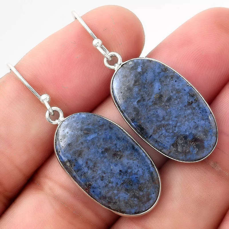 Sterling silver earrings - DUMORTIERITE