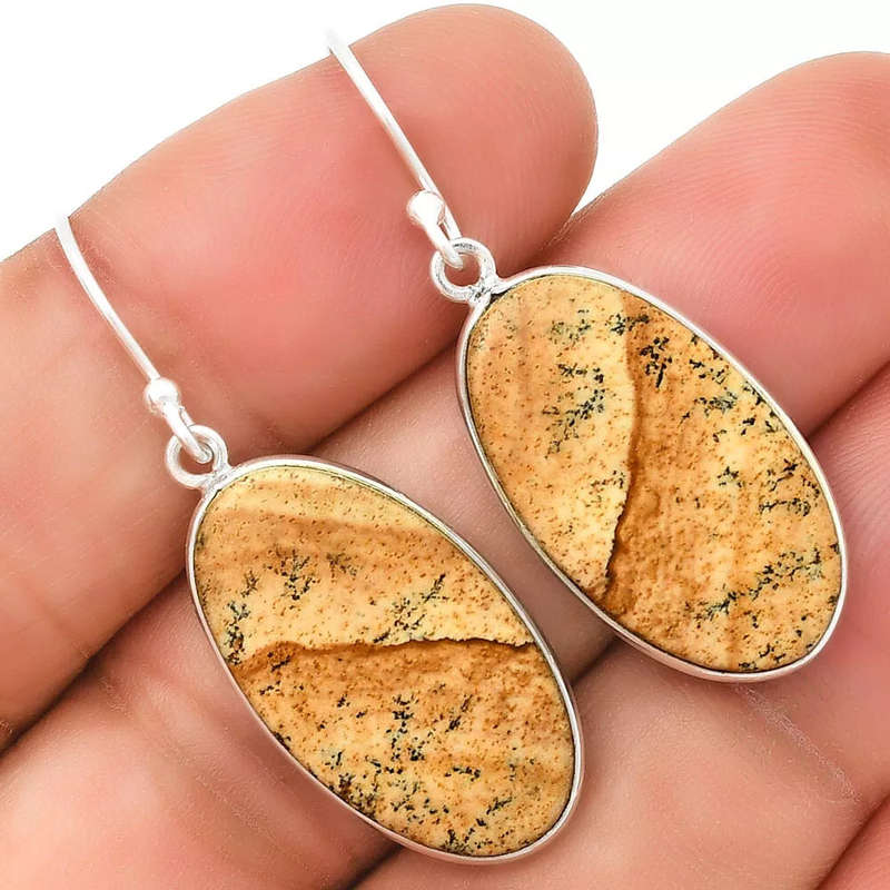 Sterling silver earrings - PICTURESTONE