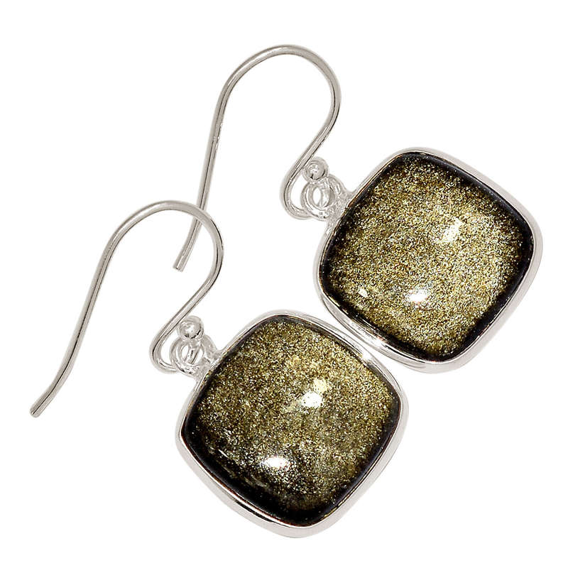 Sterling silver earrings - GOLDSHEEN OBSIDIAN