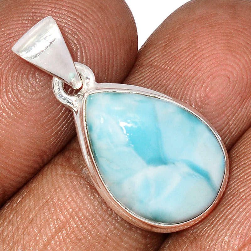 Sterling silver pendant - LARIMAR